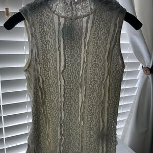 Faith & Zoe Lace Sleeveless Blouse - Cream